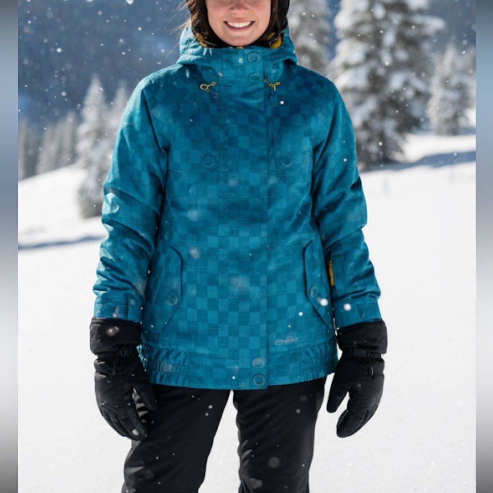 Nike 6.0 Tervist Jacket Snowboard Jacket Womens Medium Teal Checkered Insulated